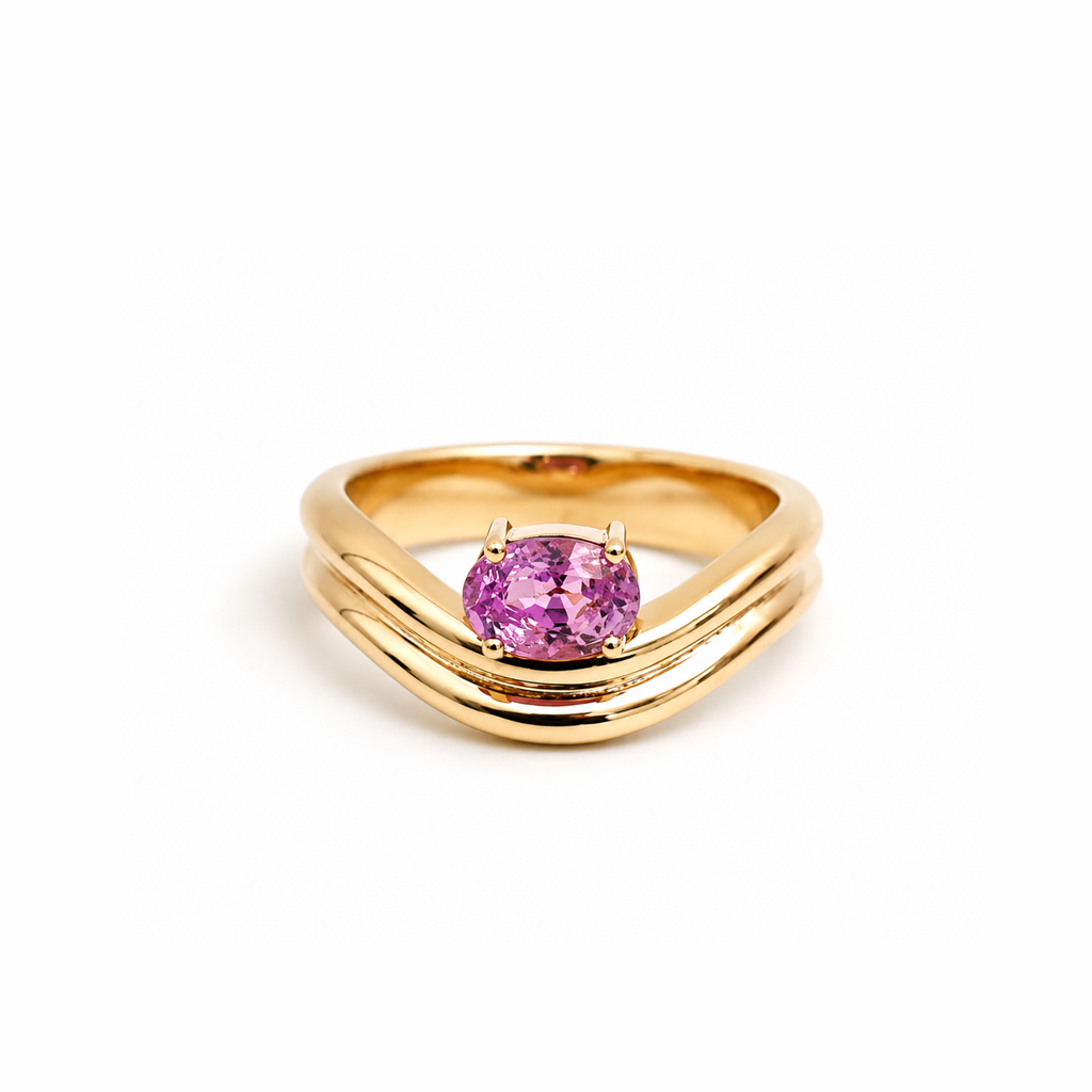 Aura Pink Sapphire Pinky Ring