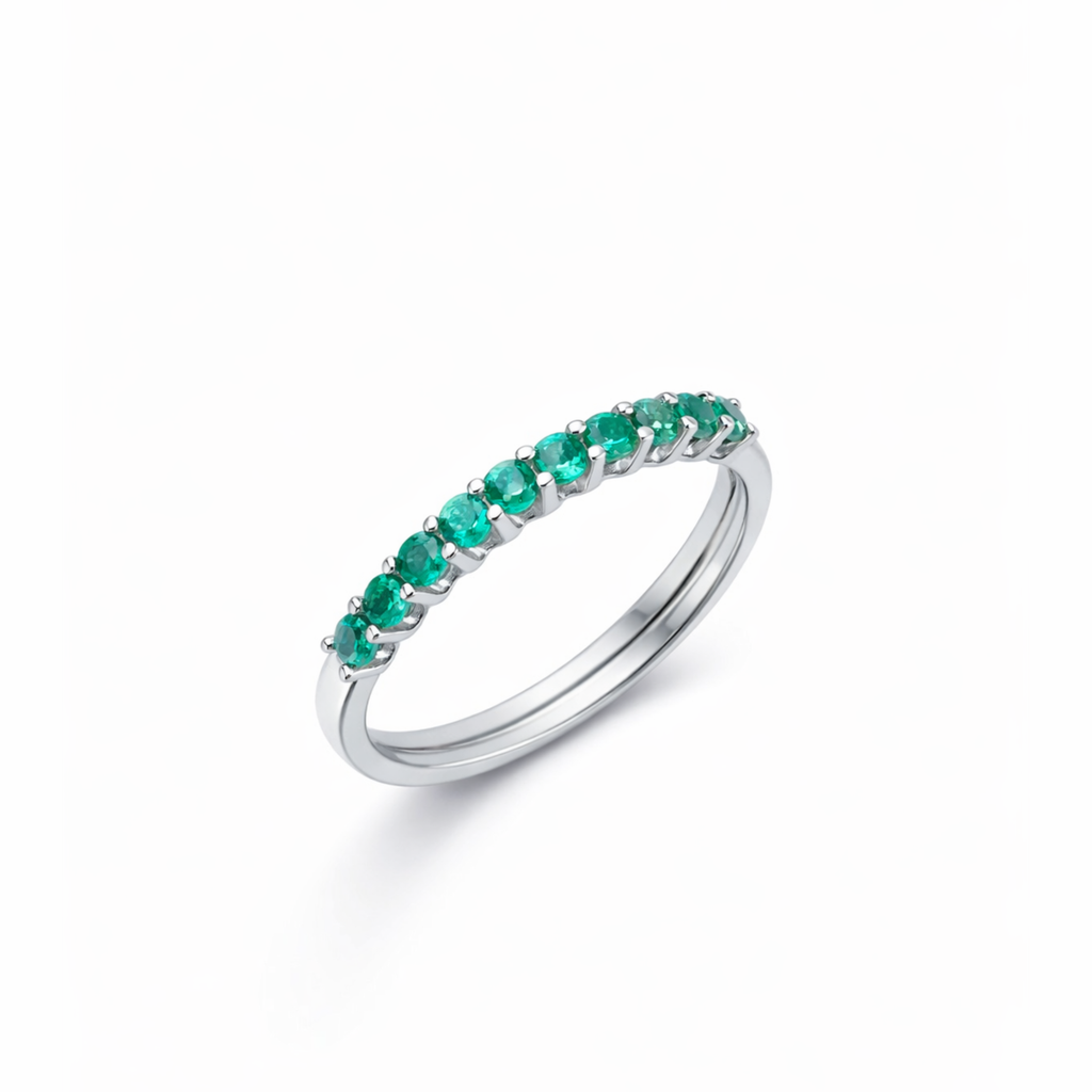 Vega Emerald Half Eternity Ring