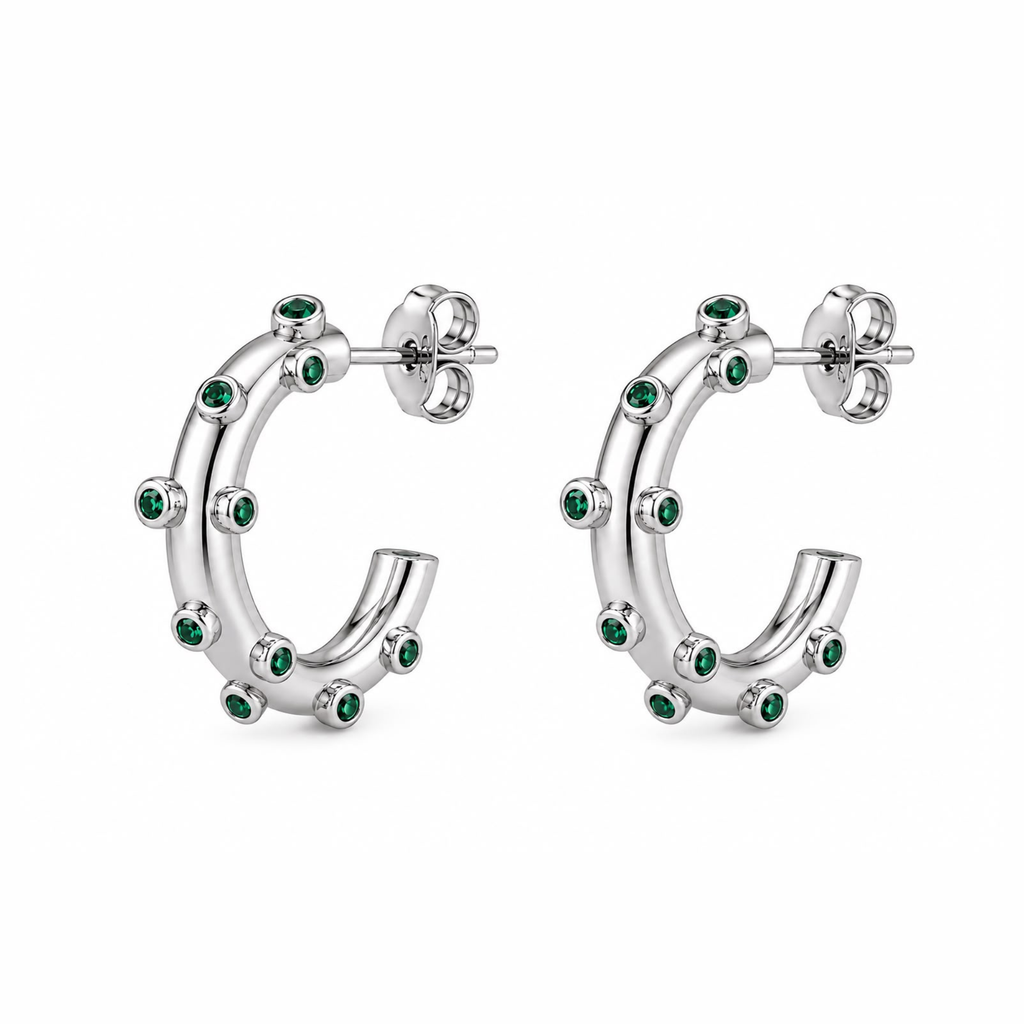 Alessandra Emerald Hoops