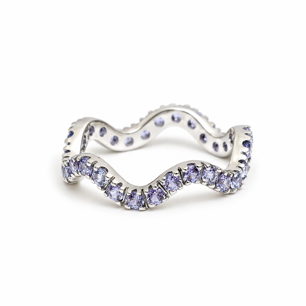 Artemisa Blue Wavy Ring