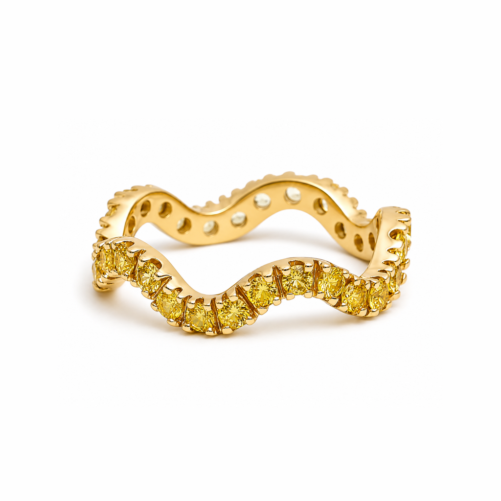 Artemisa Yellow Sapphire Wavy Ring