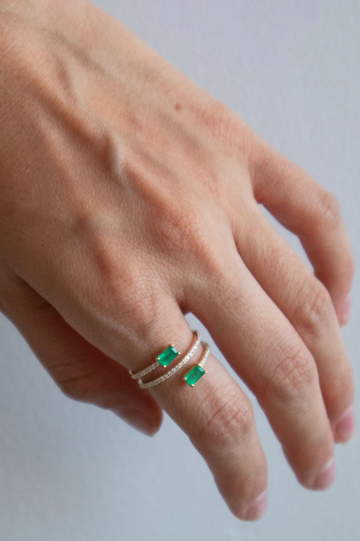Stella Spiral Emerald Ring