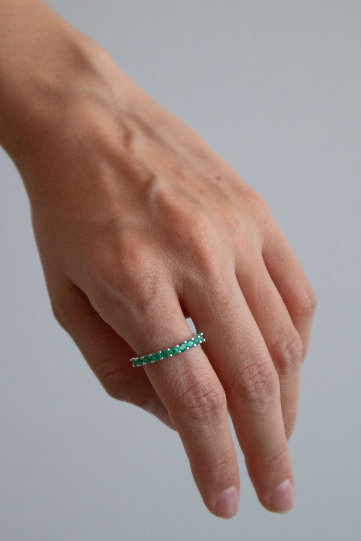 Vega Emerald Half Eternity Ring