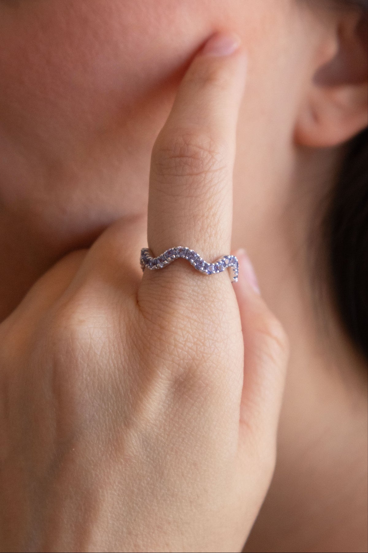 Artemisa Blue Wavy Ring
